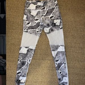 VARLEY snakeskin & mesh leggings